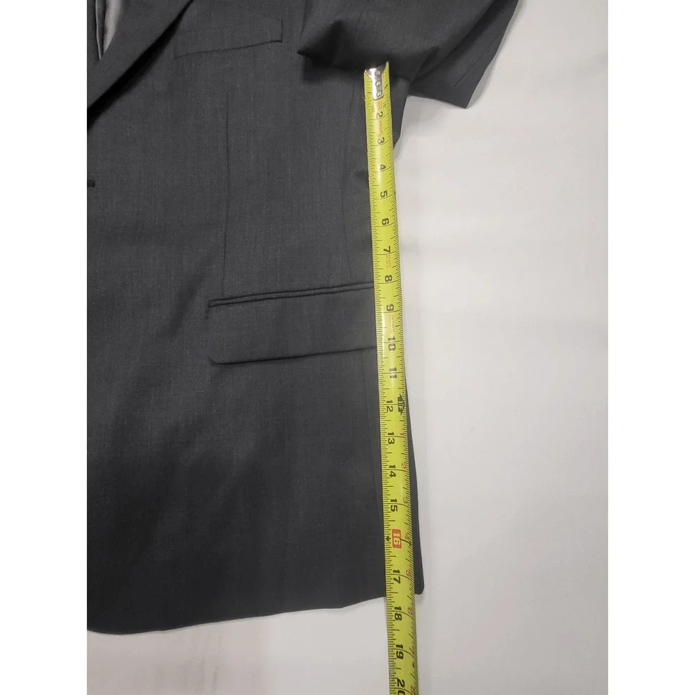 Jos. A. Bank 44 Short/38 Waist Mens 2 Piece Suit Charcoal Gray Blazer Pants Set